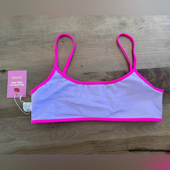 Vibrant Pink and Multicolor Patterned Bikini Top - Picture 3 of 4